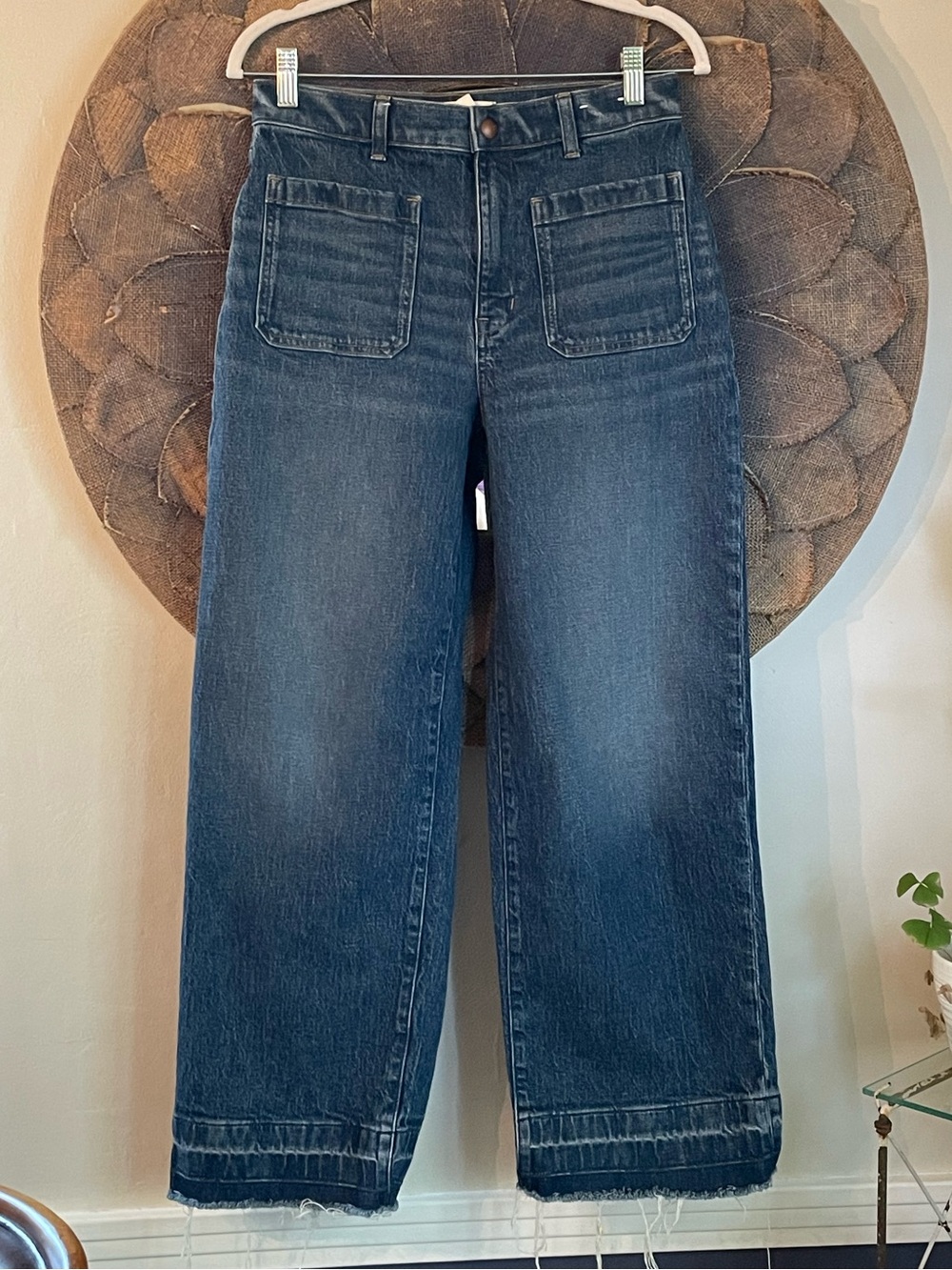 Madewell Emmett Wide Leg Jeans with Fringe Hem